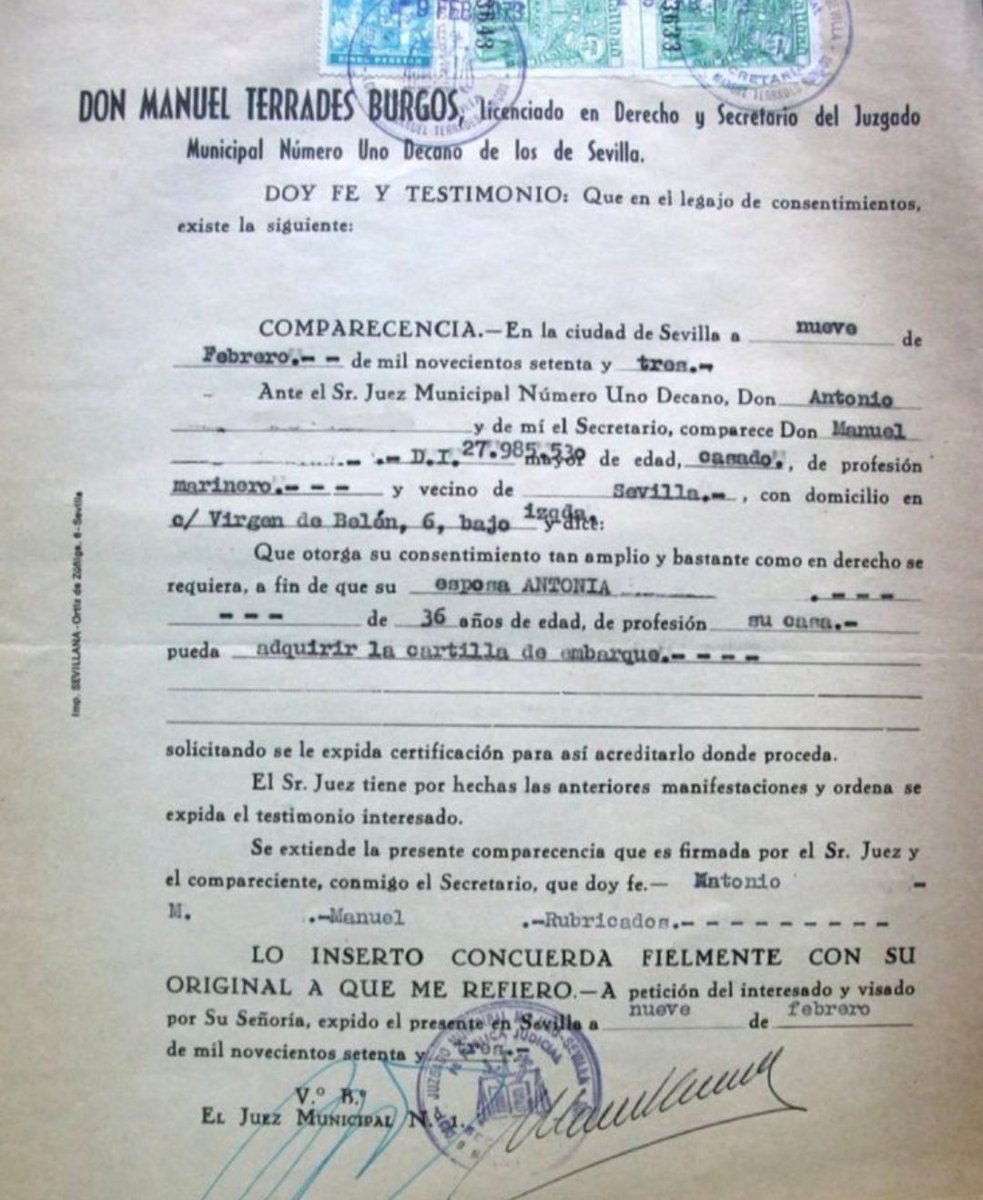_quehaydelomio4's tweet photo. Erais muy jóvenes cuando en España, si eras mujer necesitabas una autorización de tu marido para viajar. https://t.co/hNmD9eF1Xr