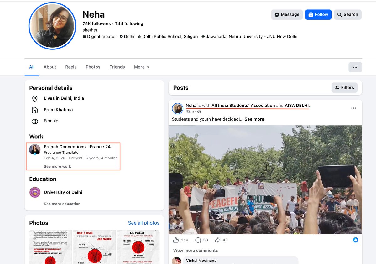 VijayGajeraO's tweet photo. How cute! One of your employees, Marxists Neha, is on a fake hunger strike there! https://t.co/mwAzlC66UE