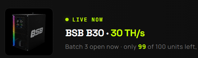 Dezaxe's tweet photo. The BSB B30 Batch 3 is open on @Heliumdeploy ⚡️

Only 100 units available. Shipping expected at the end of September 💫

Get your BSB B30 at: ⬇️
https://t.co/o8gmsZoSOT https://t.co/2p5ZakVAjG
