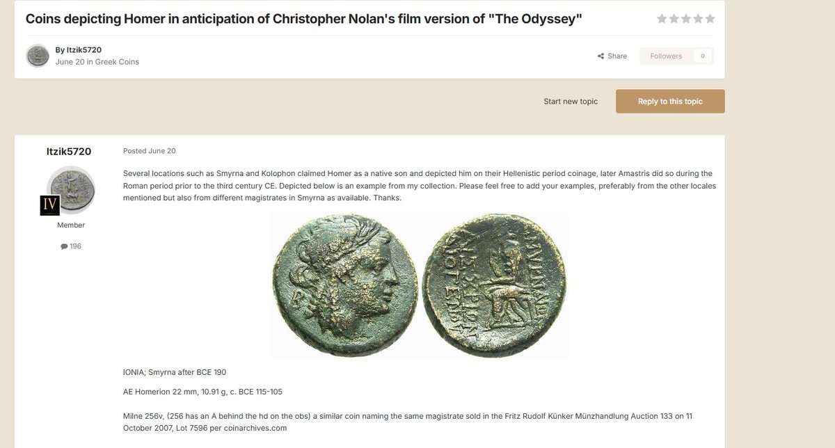 Jamesbonderr67's tweet photo. Wait this is pretty good

There is a coin form ancient greek that depicts homer on it

Legit a homer coin from the odyssey.

https://t.co/pQ1GxqAbXM
https://t.co/vTiCD0HKNe https://t.co/LQc8iYXais