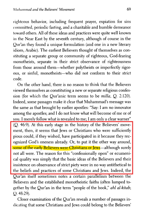 NeophyteOne's tweet photo. Fred M. Donner notes that the Constitution of Medina recognized Jews as being part of the Ummah(!) At this early stage of the religion a Jew (or Christian) could be recognized as a Believer (Mu'min)

Sunni exclusivism appears to arise after the Umayyad Caliph, 'Abd al-Malik (LA) https://t.co/bPDInG6oNl