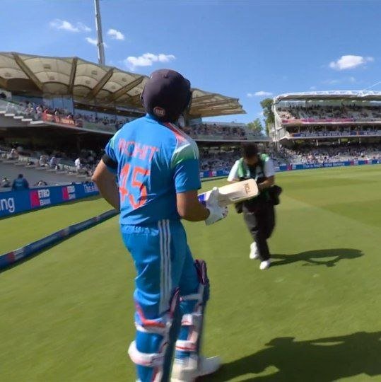 Cricketpaglu45's tweet photo. The chase begins... 👀 

Can Rohit Sharma lead India to something special at Lord's? 🇮🇳 https://t.co/kwh7p513CV