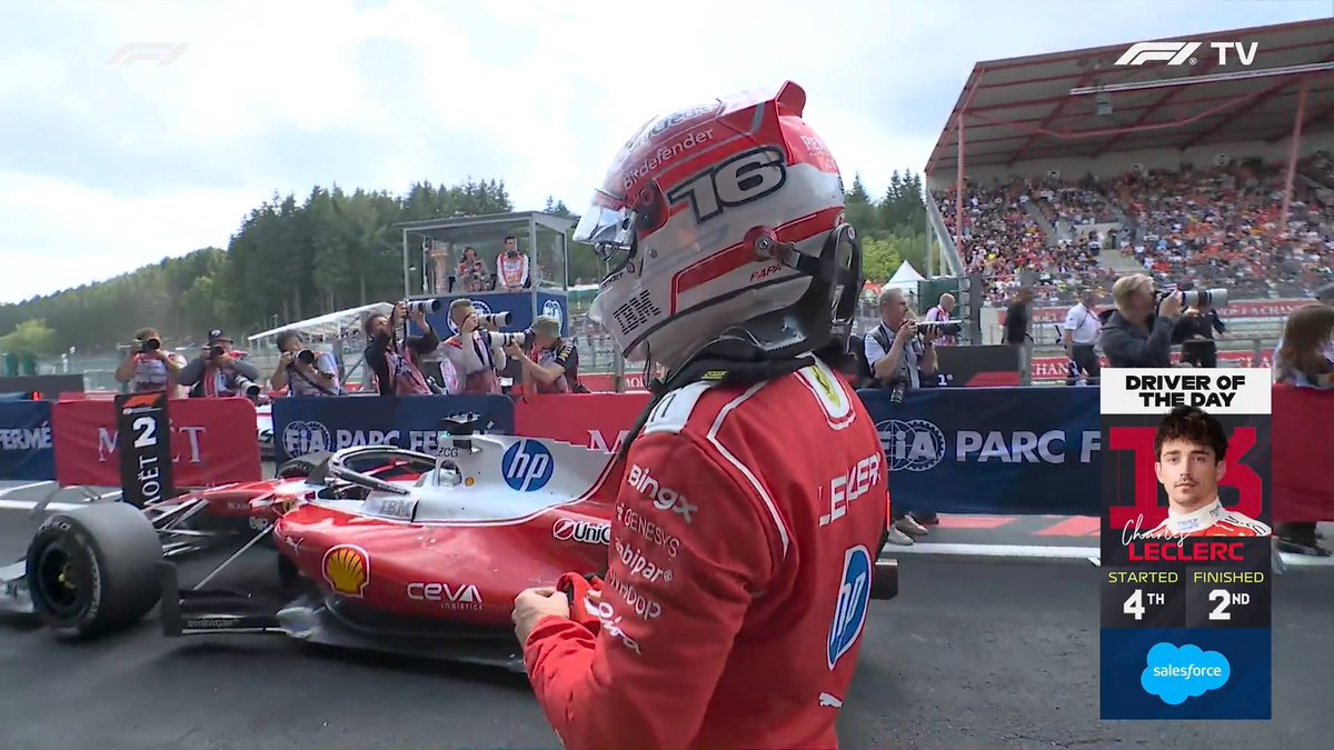 formulaux's tweet photo. Charles ganó podio y piloto del día. Un minuto de silencio por las esperanzas perdidas de Carlos de salir temprano para llegar a su casa a ver el partido https://t.co/gJ2Yn73uy6