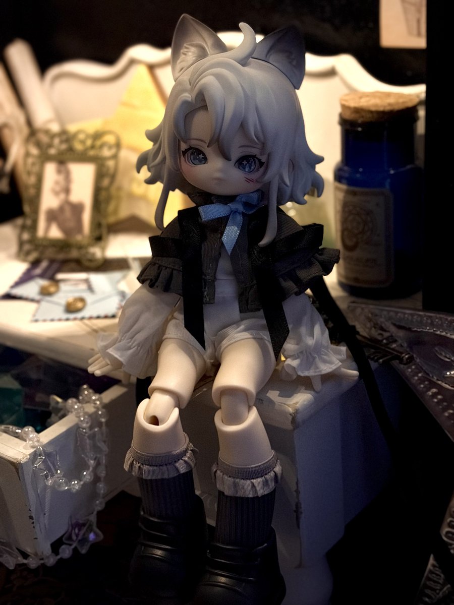yumomarubjd's tweet photo. ずっと探していた子をお迎えしました✨️
MISYAのシルバーパイプちゃん🐈‍⬛🐾

あなた女の子なの？私には男の子に見えるから我が家では男の子かな😍
想像していたより背が大きくてビックリ😳
造形もドール寄りでとってもかわいい😍😍
いらっしゃーい︎💕︎

 #MISYA
 #怪奇陳列館 https://t.co/iX7XM8QjoD