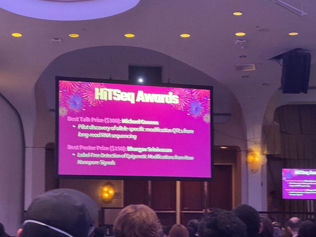 MakeBrainHappy's tweet photo. Congratulations to Michael Goneos for delivering an excellent prize-winning talk: "Pilot discovery of allele-specific RNA modifications." 

Thank you D.C. for a great time at ISMB 2026!

#ISMB #HITseq #Nanopore

@mason_lab @ISMBinfo @iscb https://t.co/mOT5pkjnsm