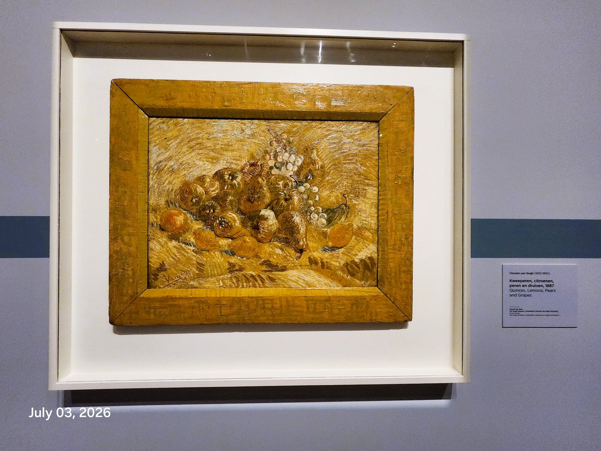Lyra_Ra_Taygeta's tweet photo. @vangoghmuseum This painting still has its original frame — the only original one known to survive that was painted by #VincentVanGogh himself, all out of love for his brother Theo.
Photographed on 3 July 2026 at the #VanGoghMuseum in Amsterdam.
https://t.co/eLMoZ8Kje7 https://t.co/q9SLnTU5Fq
