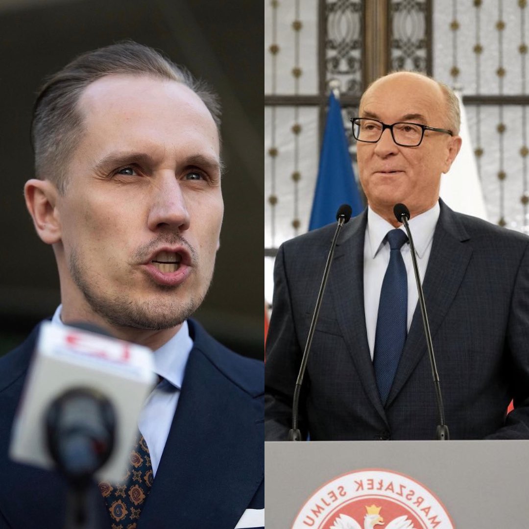 KonradBerkowicz's tweet photo. Marszałek Sejmu, druga osoba w państwie, wychodzi na konferencję w Sali Kolumnowej i bredzi, że „ta nienawiść do Ukraińców ma twarze Brauna, Nawrockiego, Mateckiego, Czarnka, Berkowicza, Kowalskiego, Mentzena i Bosaka”.

Skoro Marszałek Sejmu wywołał mnie do tablicy, to odpowiem. Ja w przeciwieństwie do niego odróżniam zdroworozsądkową pomoc od uprawiania przez Polskę prostytucji i sprzeciwiam się darmowej pomocy, zwłaszcza kiedy Ukraińcy na każdym kroku opluwają naszych rodaków. Ja nie zgadzam się, by Polacy z własnej kieszeni mieli finansować skorumpowany rząd, który kultywuje nazistów i morderców Polaków. Nie zgadzam się na zdewastowany pomnik w Domostawie, flagę UPA na Stadionie Narodowym, piątą kolumnę w postaci Kowala, Szeptyckiego i Panczenki oraz protestuję przeciwko ciągłym atakom, pobiciom i zabójstwom Polaków przez Ukraińców.

Jeśli dla Czarzastego to jest nienawiść, to zgadzam się. Razem z wyżej wymienionymi osobami ja też jestem „nienawistnikiem”.