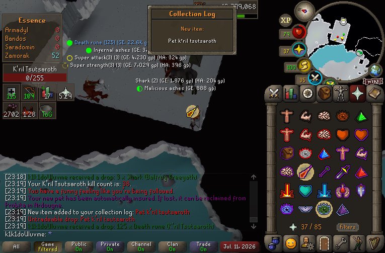 Slay_My_Name_'s tweet photo. huge gzz to our clan leader for securing another new pet!🤪🔥 
#osrs #runescape #gamer #trending #oldschoolrunescape #clan https://t.co/pL86WTc7EQ