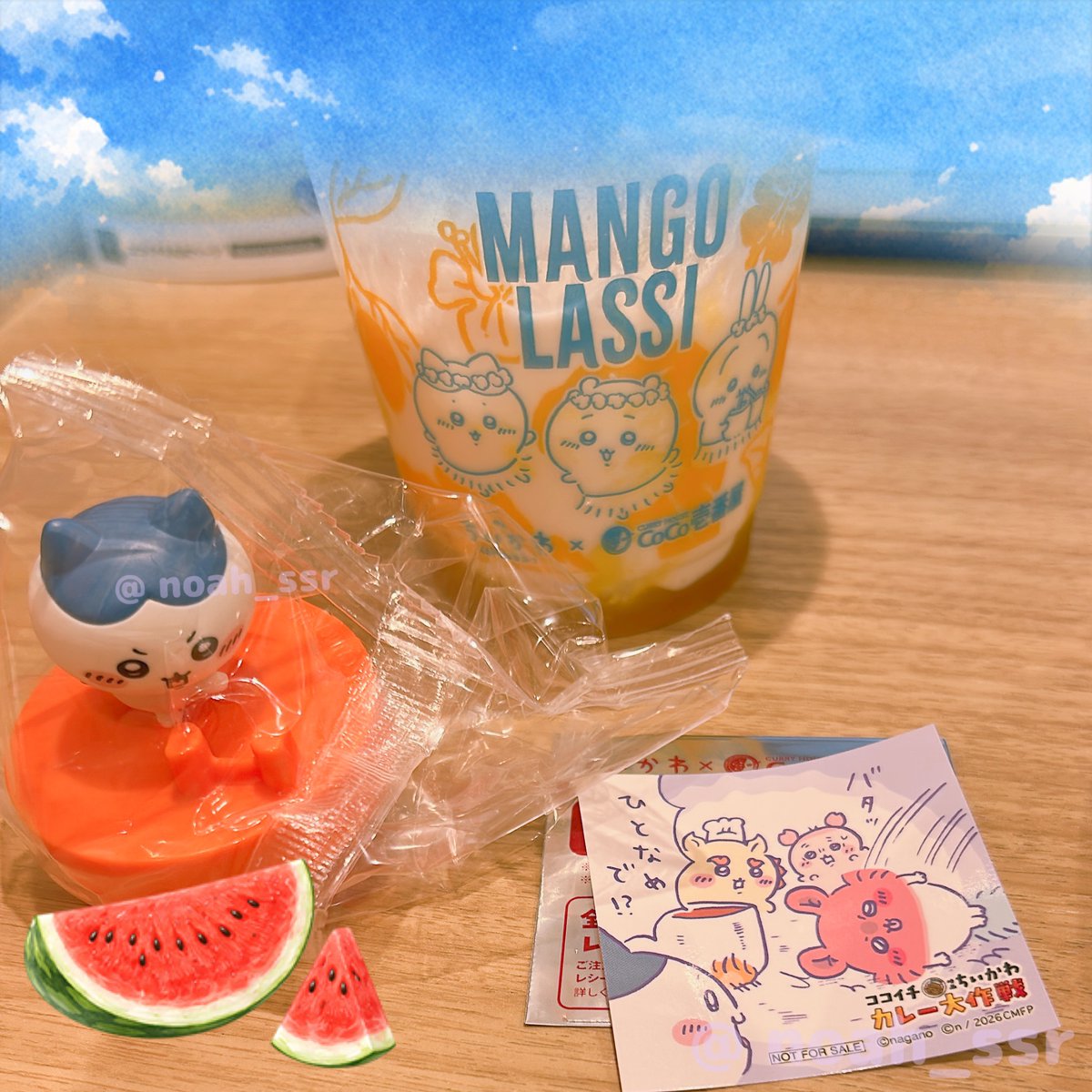 noah_ssr's tweet photo. CoCo壱で食べてきた！
島カレー🏝️🍛
マンゴーラッシー🥭🥤
シーサーちゃんステッカーにいてよかった☺️
ポプショのソフビもハチワレだったし今回のもハチワレだったฅ^.  ̫.^ฅ https://t.co/pmFBbazavl