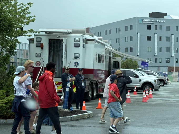 firefighter support vehicles at the World Cup