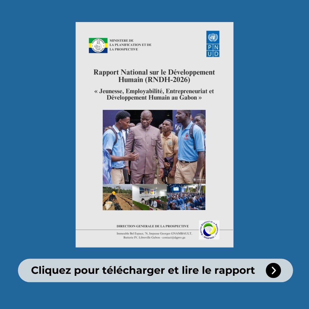 OnuGabon's tweet photo. #LectureDuWeekEnd | Saviez-vous que le Gabon affiche un Indice de Développement Humain (IDH) de 0,733, faisant du pays le mieux classé d'Afrique centrale ?
C'est l'un des principaux enseignements du #RNDH2026, publié près de 20 ans après sa dernière édition.
Le rapport révèle également qu'au cours de cette période :
📈 L'espérance de vie à la naissance a augmenté de 5,4 années
🎓 La durée moyenne de scolarisation a progressé de 5,2 années
📚 La durée attendue de scolarisation a gagné 1,4 année
📥 Téléchargez le rapport 👉 https://t.co/CaKyhwLTTh
@undpgabon