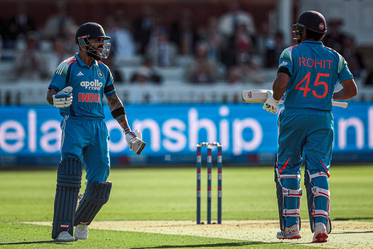 Adityatweets17's tweet photo. It was the last game for both of you in England, and you both just made it memorable as you always do. I’m sure that after performing at this stage and age, no one has the right to leave either of you out of the WC 2027 plans. As for today’s game, it was simply wonderful.❤️🙌 https://t.co/Lry09c241d