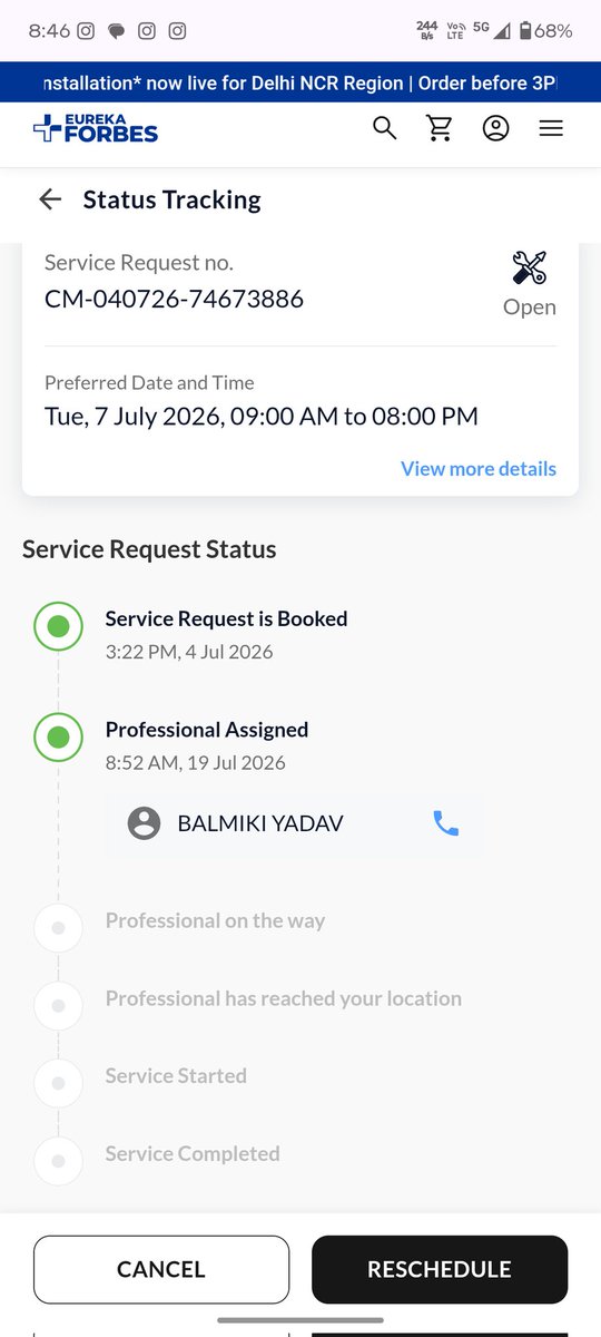 wasifzafar3's tweet photo. Dear @AquaGuard
I registered a service request for my AquaGuard water purifier on 7 July, but no service engineer has visited and the issue is still unresolved. This delay is unacceptable, especially for a product that provides safe drinking water.
@Eureka_ForbesIN @ForbesLimited https://t.co/y3wn45vF8J