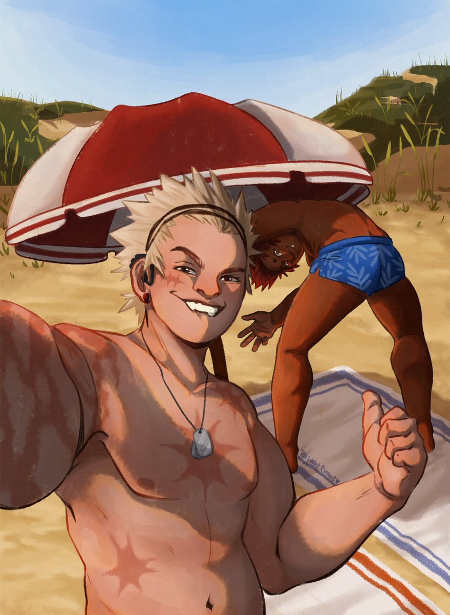 TeaLightDraws's tweet photo. Best view on the beach 

#bnha #krbk #bkkr https://t.co/GL0tf5khtY