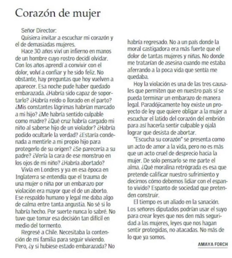Tavo2069's tweet photo. Muy buena carta de Amaya Forch https://t.co/jDtYcSrRkM