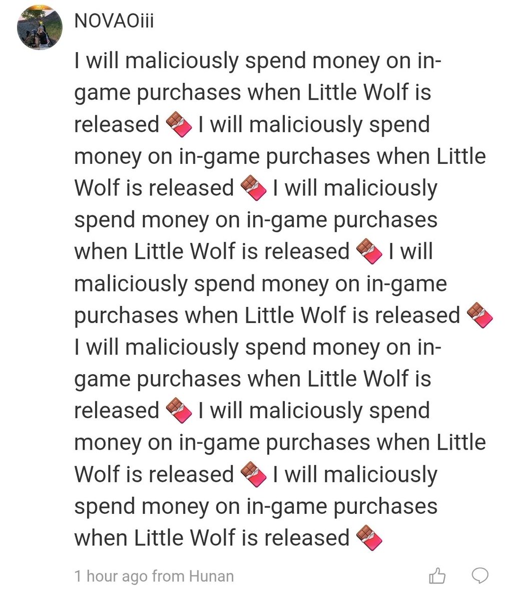 littleststaramy's tweet photo. Saw this on Weibo. Raise your hand if you'll maliciously spend money on in-game purchases when Little Wolf is released. 🙋‍♀️

#BringBackValko #ValkoIsValuable https://t.co/7YknhItFhD