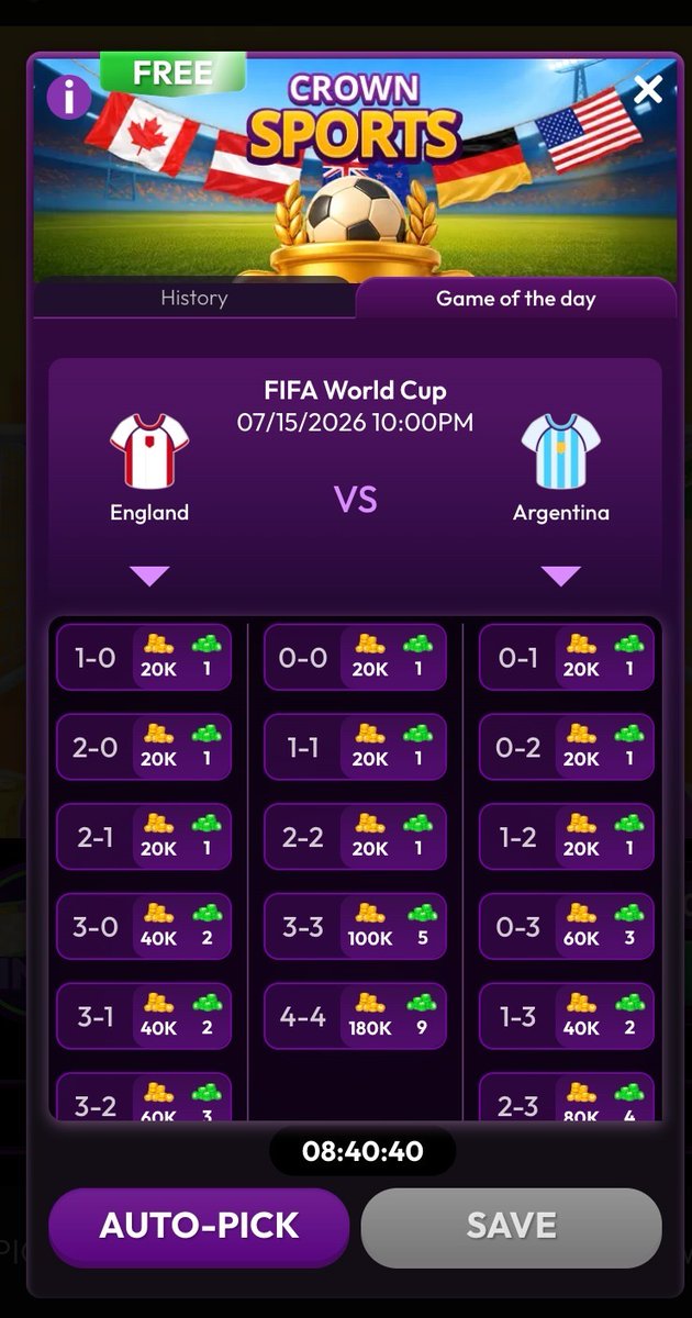 barbara_ba71458's tweet photo. 🏃 One prediction could change everything! Today it's Argentina-Spain: guess the final score for your shot at millions and millions of free Crown Coins. Save this so you don't forget to enter! ⏰ #CrownSports #LuckyGuess #FreeToPlay #ViralChallenge https://t.co/fPtYvCZQpB