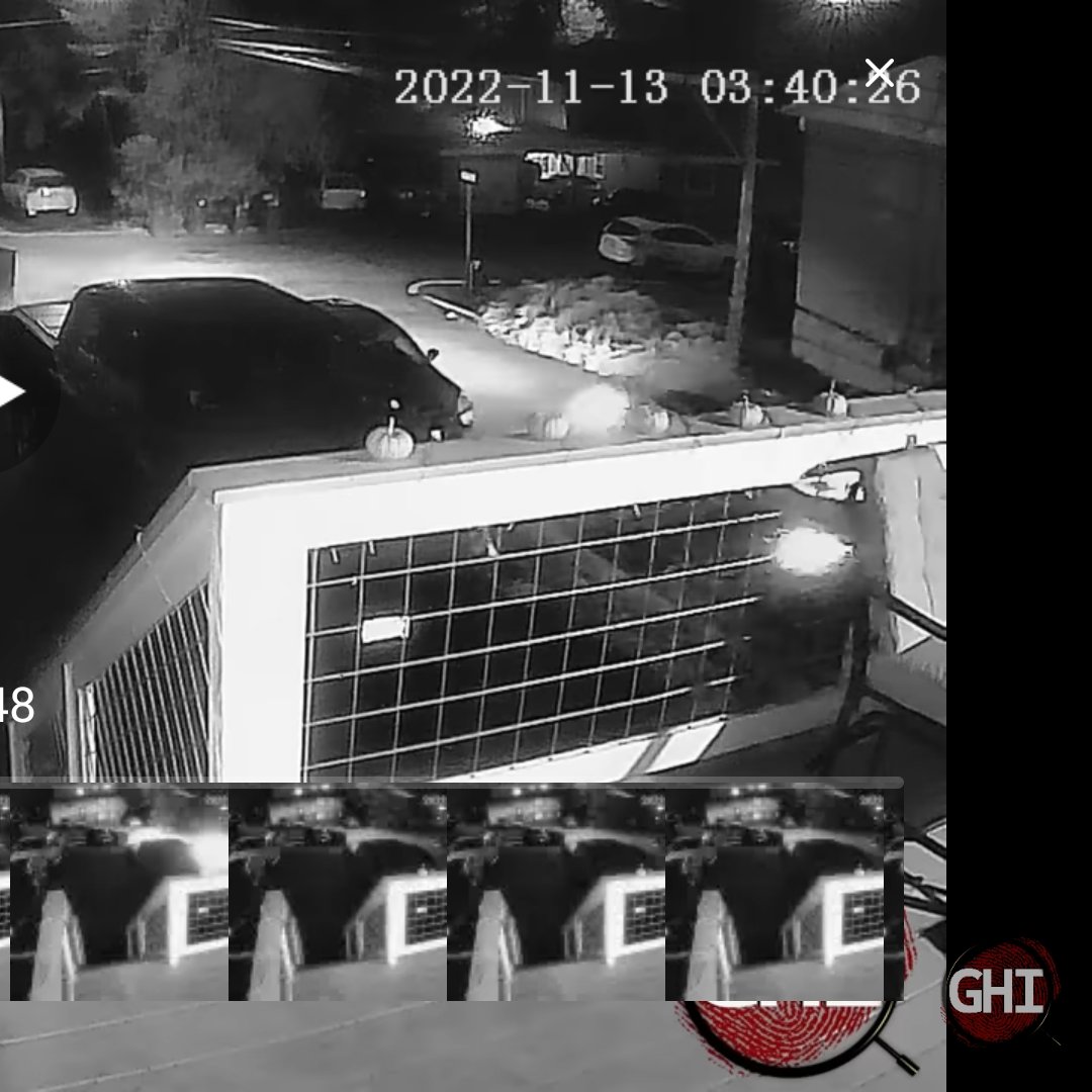 Lionstoothtea's tweet photo. I put together this to show how you can see the 2 dark squares on the back of the white car under the handrail at 3:40,3:58 am 4:06 am. I think they are square housing on the back reflectors. This housing is not on Elantras. #bryankohberger #Idaho4 https://t.co/GAAsYkGoK6