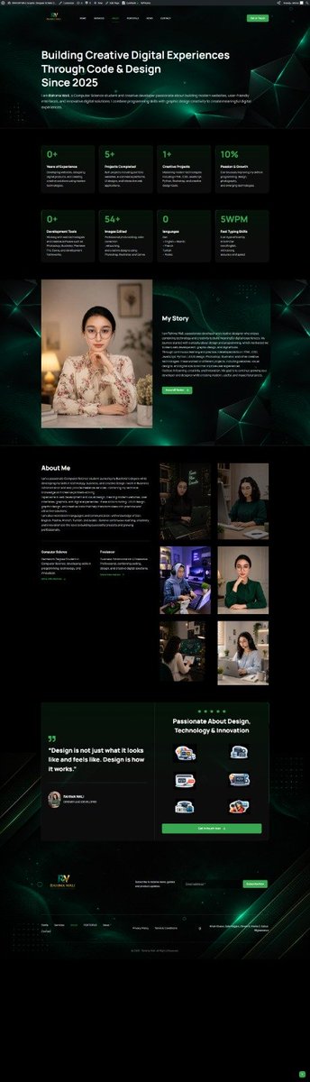 rahima96876's tweet photo. Just completed my Final Graduation Project! 🚀
A fully responsive portfolio website built with WordPress, Blocksy, and Gutenberg, showcasing my work in design and web development.
@Wajiha_Niazi
@codetoinspire
#StudentProject #WebDevelopment https://t.co/IZdJRbuZxA
