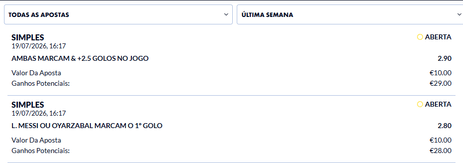 Bellocas7's tweet photo. Dia 42 | Boosts PT 🇵🇹
Primeiros boosts do dia para a FINAL ⚽. Será que temos golos com Messi ou Oyarzabal a marcar primeiro?
Mais boosts daqui a bocado, segue para não perderes 👇
Dia 41: -8€ | Acumulado: +370.20€
#BoostsPT #Mundial2026 https://t.co/KnAxQ9RwoT