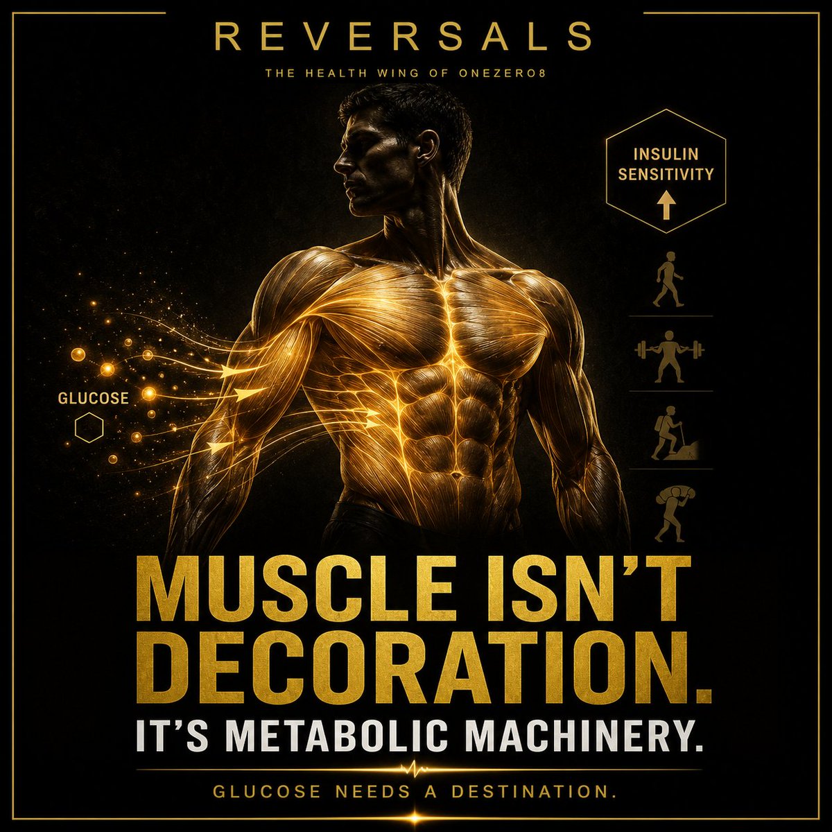 seriouslysuvam's tweet photo. Muscle is not decoration.
It is metabolic machinery.
Every time you walk, lift, climb or carry, your muscles create demand for glucose.
Stop using muscle and that demand falls.
A sedentary body doesn’t just become weaker.
It becomes metabolically expensive.
#muscleatrophy
#hypertrophy