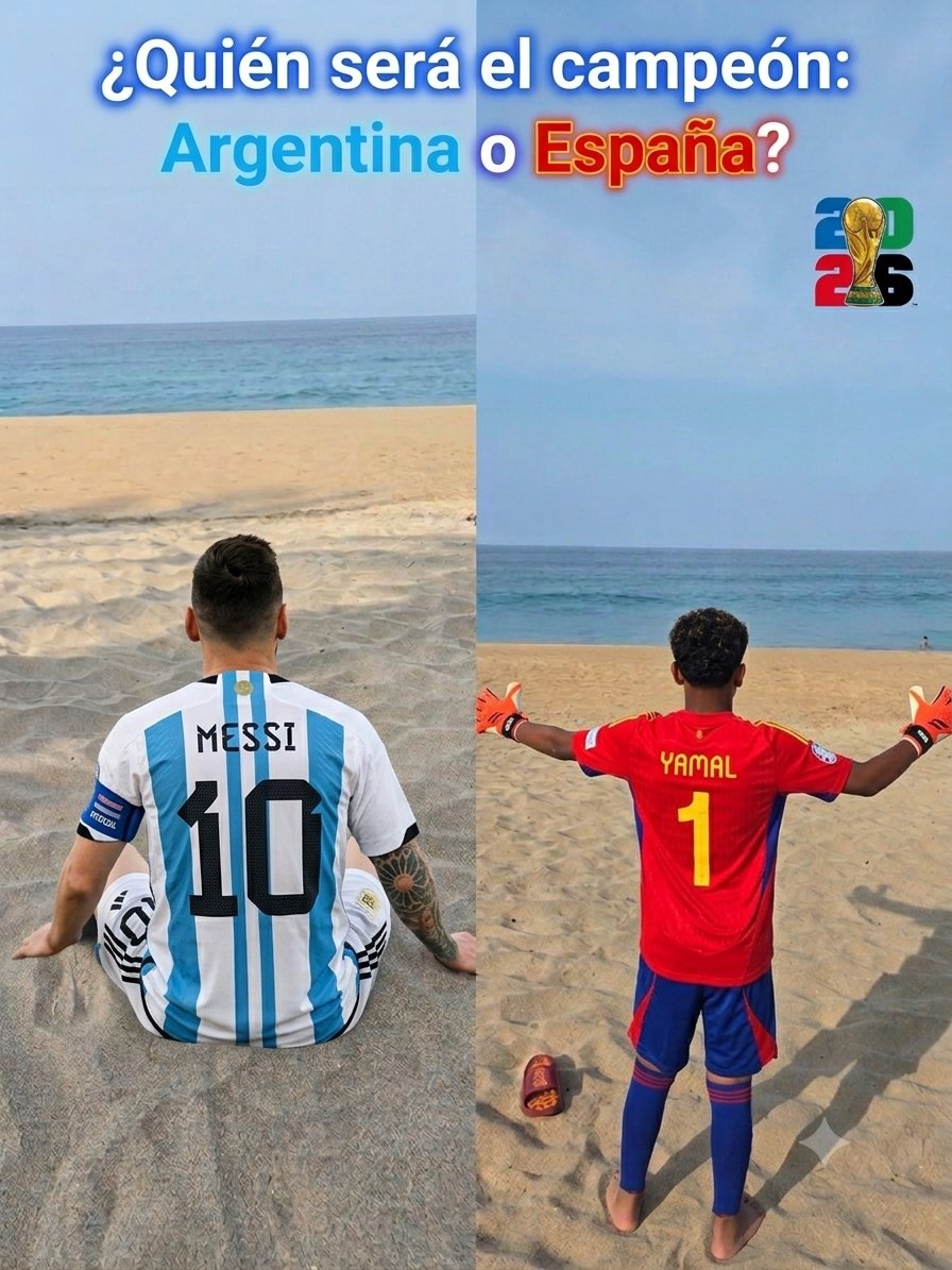MgdaBereRamJim's tweet photo. ¡LA GRAN PREGUNTA! 👇
​¿Quién se lleva la gloria en el 2026? 🏆🌎
​🇦🇷 ¿La Albiceleste repite y consolida su dinastía?
🇪🇸 ¿O "La Roja" de la nueva generación vuelve a reinar?

#messi #yamal https://t.co/kwma0E6imp