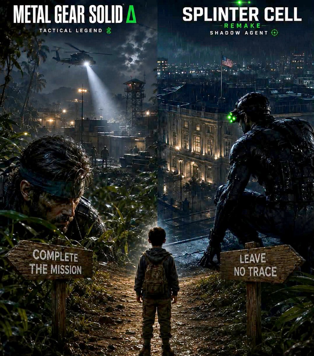 Hocine_19_82's tweet photo. Stealth games wouldn’t be the same without these two iconic franchises(METAL GEAR SOLID Δ💚and SPLINTER CELL) 
both are preparing to remind players why patience,precision and planning never go out of style❤️ 
#SplinterCell #Metalgear 🚨 https://t.co/2s09Ia4zxS