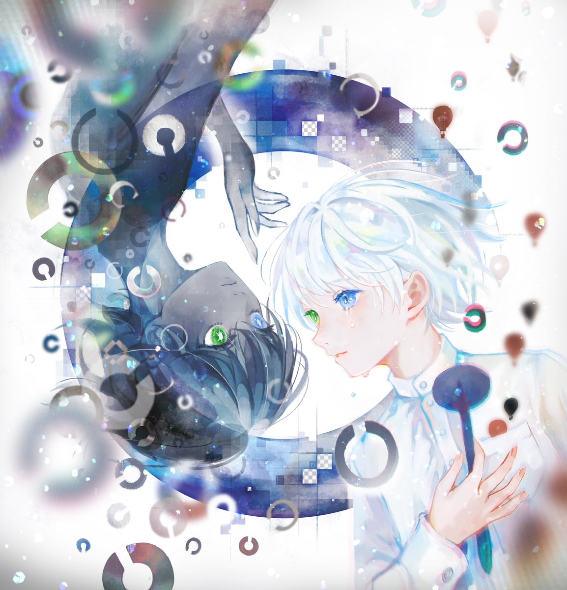 _hr_mhr's tweet photo. ボカリレー参加させていただきます！②
オリジナル　「ランドルトの輪」「自分自身がうまく見えない」がテーマの絵です
リプにレイヤー分けpsd
#VocaRelayArt #VocaRelay2026 https://t.co/gwuQBUIKaa