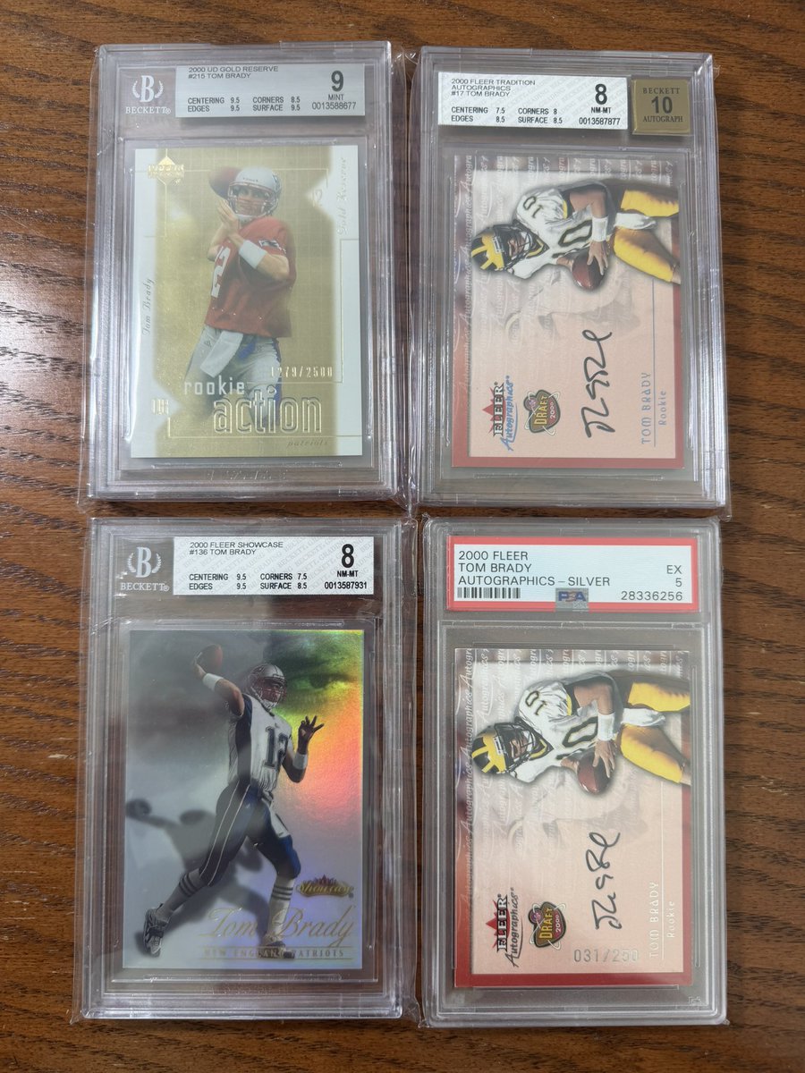 sportscardsig's tweet photo. Gold reserve 3x 9.5 subs - $3,500

BGS 8 autographics - $4,500

BGS 8 fleer - $4,400

Psa 5 /250 - $8k 

RT’s appreciated https://t.co/C1zwwTcw2B