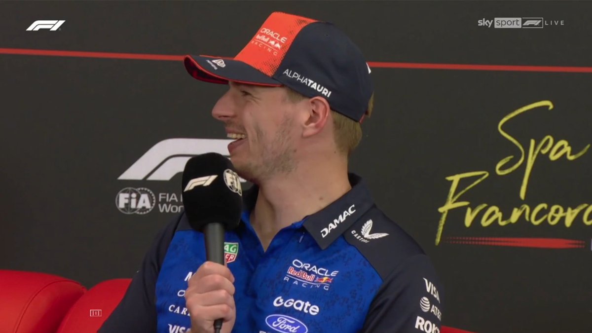 leclercsletters's tweet photo. max 😭😭😭

"i was expecting kimi to come by, i look in my mirror and i just saw a red rocket (charles) incoming [laughs]. i was like, i'm just gonna hold my line because if i move here, it's gonna be an airplane shunt" https://t.co/HOfoYg4dqk