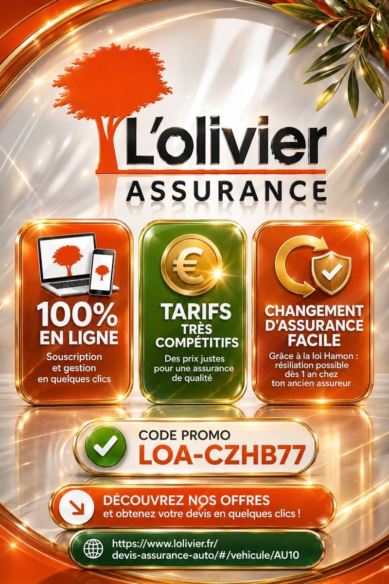plans66385's tweet photo. ✅100% en ligne et bonus à l’inscription grâce au code promo LOA-CZHB77
Tu souhaites changer d’assurance et bénéficier d’un meilleur tarif + 50E offerts c’est le moment
#OlivierAssurance #PromoCode #AssuranceEnLigne #Offre #R https://t.co/W4nqYs48Su