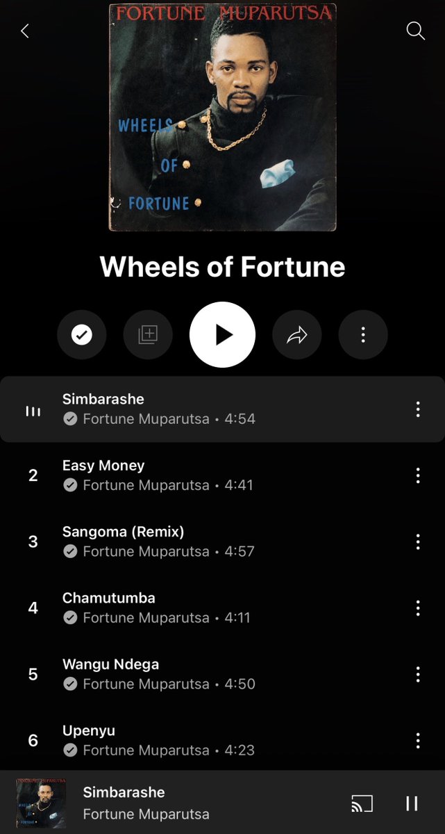 SunguraCentral's tweet photo. Some 32 years after its release, Fortune Muparutsa’s classic album, Wheels of Fortune, is now finally available online (YouTube music, Spotify, Apple Music etc). 

Started a revolution, changing people’s idea of what ‘Zim music’ should sound like. https://t.co/N5kUOmlGpq
