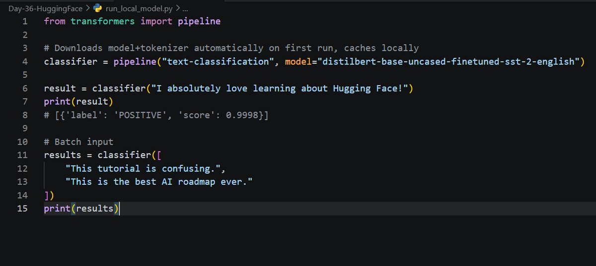 Asimmmm06's tweet photo. #LSPPDay49
Today, I  explored transformer module:
-Run  local model using transformers pipeline
-Inference API
@lftechnology
#60DaysOfLearning2026 #LearningWithLeapfrog https://t.co/6EtMLAMZuQ