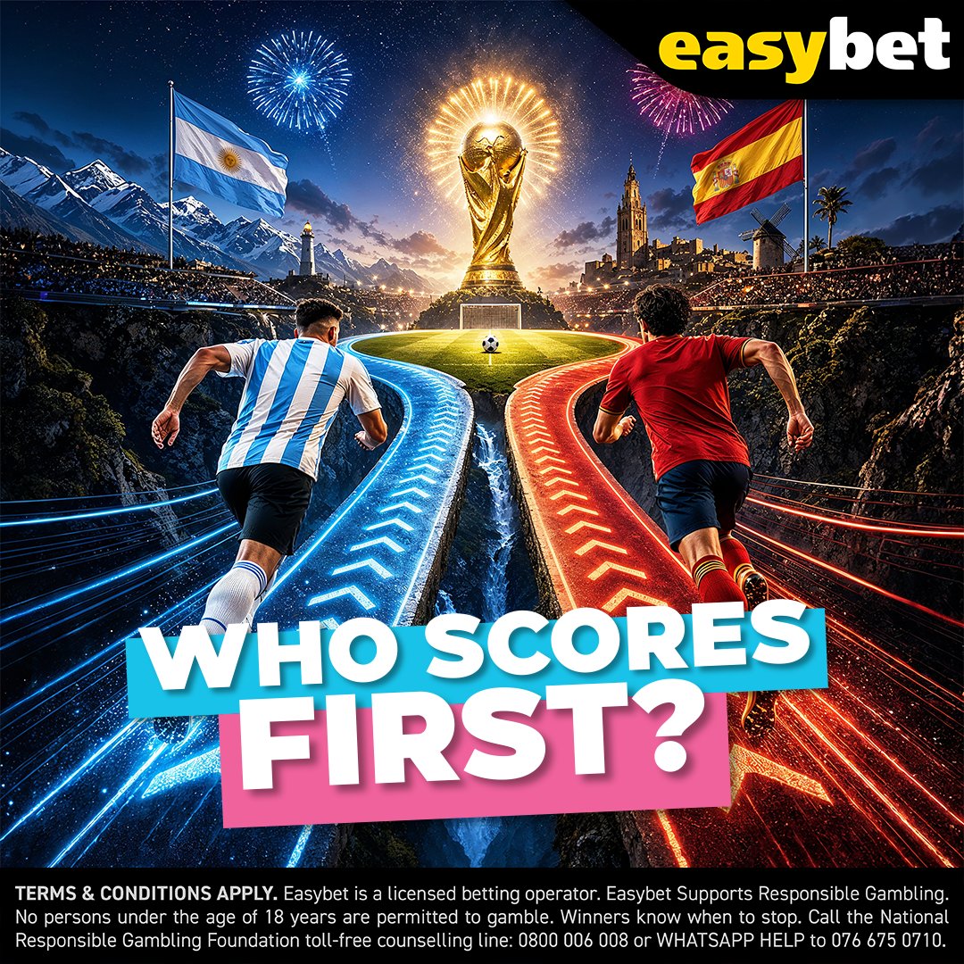 Easybet_SA's tweet photo. ⚽ WHO SCORES FIRST? 👀🔥

Spain or Argentina? Guess which team will score the first goal in the World Cup Final!

Comment your answer plus your Easybet User ID for a chance to win a Bonus Bet! 🎁

👉 BET NOW! https://t.co/uHFZ2Lix5b

#Easybet #WorldCupFinal #SpainVsArgentina #WhoScoresFirst