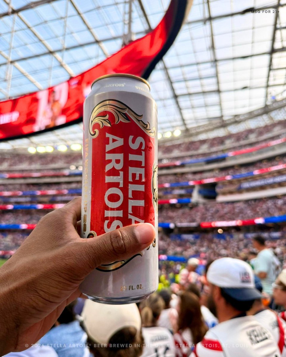 AnheuserBusch's tweet photo. 39 days. 104 matches. 1 FIFA World Cup 2026™ Champion.

Proud to have been along for the ride with @MichelobULTRA, @nutrl_usa, and @StellaArtois as official sponsors of the tournament. 

Drop a 🍻 if you’re watching with us today. https://t.co/MUmgX7UCXP