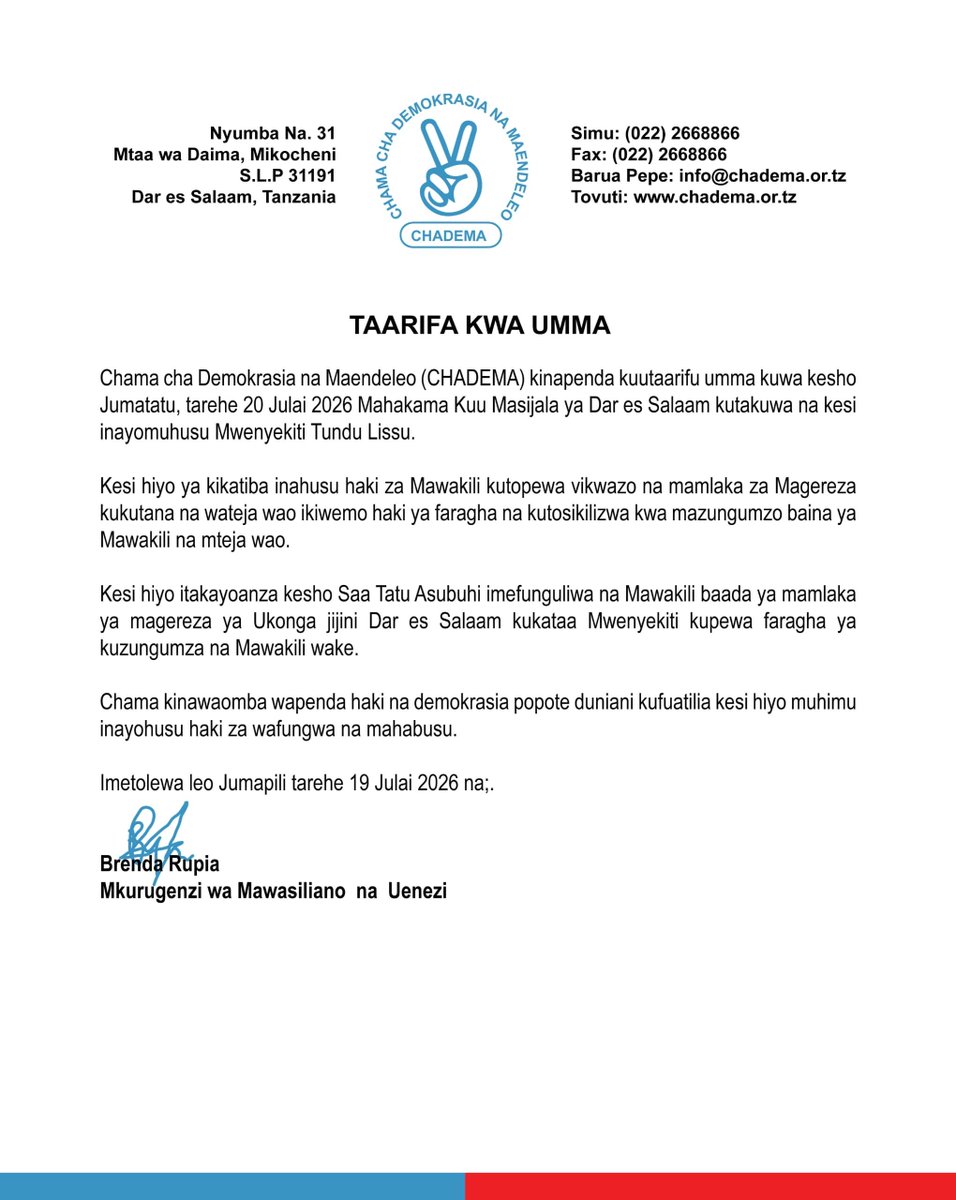 Twaha_Mwaipaya's tweet photo. TAARIFA KWA UMMA https://t.co/gHlURacsw9