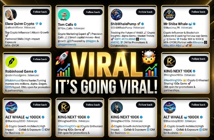 HoodmenHQ's tweet photo. All these massive crypto influencers are following us! 👀🚀

You can already feel how VIRAL this project is going to be. Get ready
Join Waitlist👉 https://t.co/l0dkPZpBvx
#Memecoin #Airdrop #EarlyAccess #Robinhood #100x #whitelist 
@RobinhoodApp https://t.co/FPdk8zmtj0