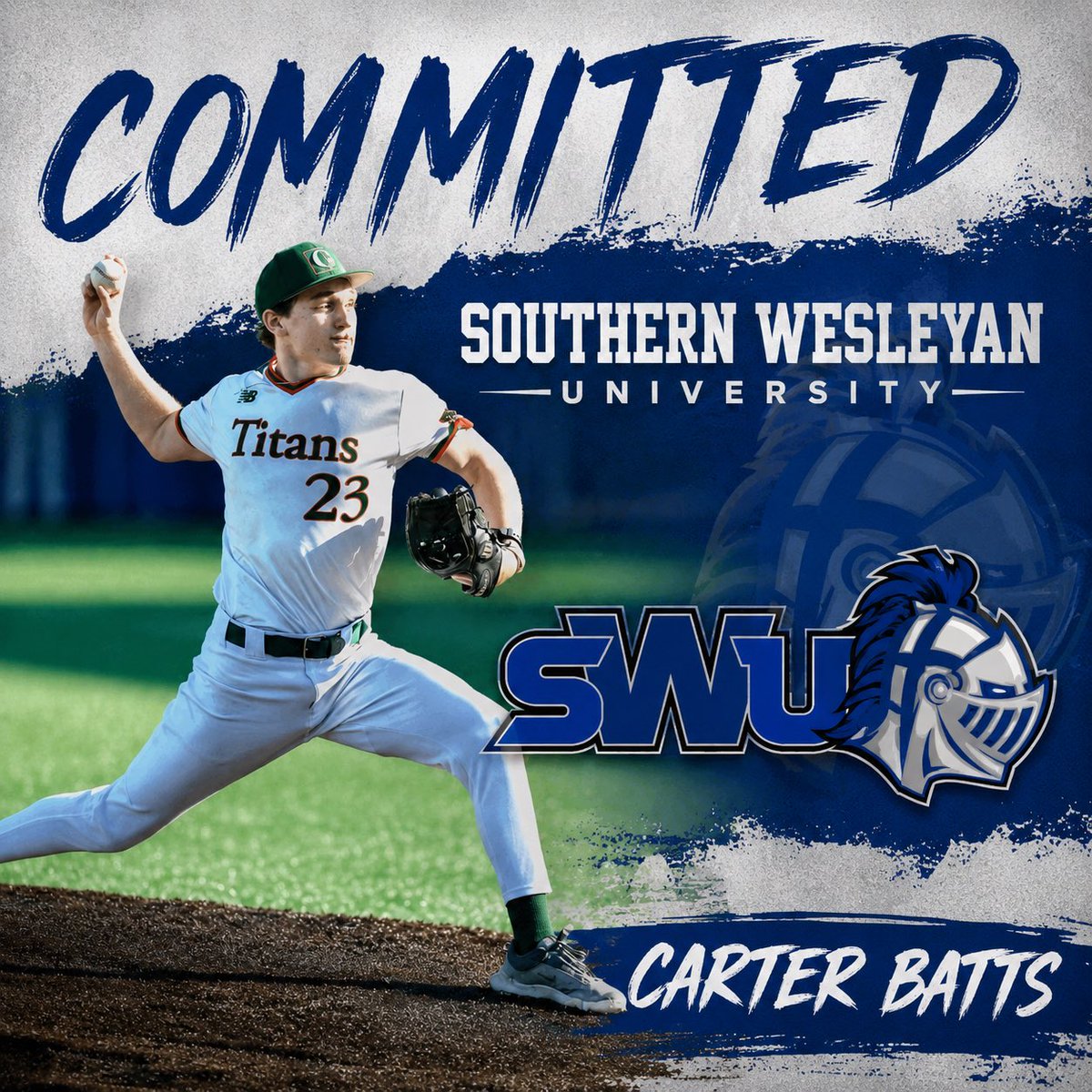 carter_batts's tweet photo. I am blessed to announce that I will be attending Southern Wesleyan to continue my athletic and academic career. First, I want to thank God for blessing me with this opportunity.  Without Him, none of this would be possible. I also want to thank my family for the constant support and guidance. Thanks to all the coaches that believed in me and were willing to give me a chance. Finally, thanks to all of my teammates who supported me along the way. Thank you, Jesus! 
 @anthony_zurke1 @SWUBaseball @WhartonTJ