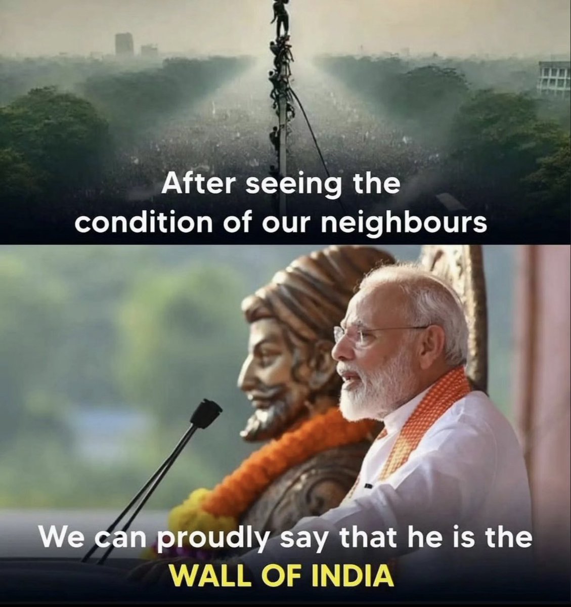 SwakshTripathi's tweet photo. He is uniting us.. He is protecting us. https://t.co/EFIbQfu5u0