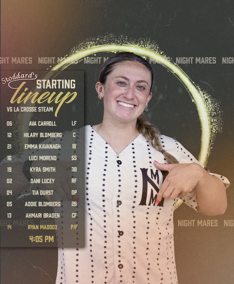 NightMares_SB's tweet photo. Tonight's starting lineup against the La Crosse Steam ⭐️ https://t.co/uNM4UOfpWu