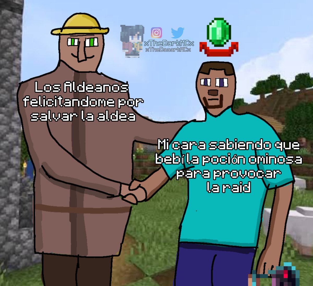 xTheDarkMCx's tweet photo. Aldeanos babosos xD
#Minecraft #MinecraftMemes #Curi #Art https://t.co/KAFcWVLEyD