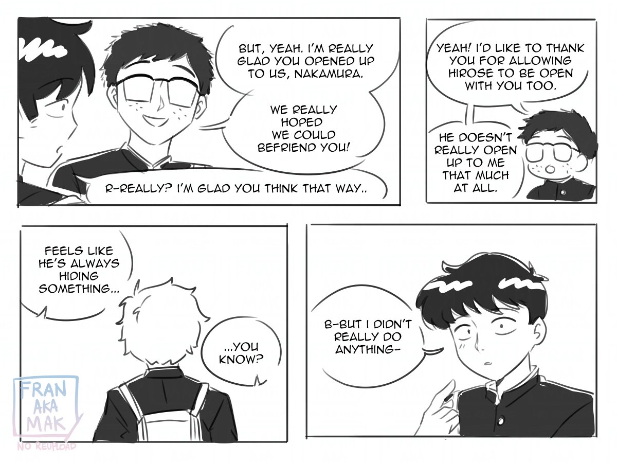 fran_aka_mak's tweet photo. u guys went above and beyond so each character will have a designated comic

ohmori and nakamura would totally get along better after the last ep

#goforitnakamura #ガンバレ中村くん #nkmrknFA https://t.co/gerDwG3A9w