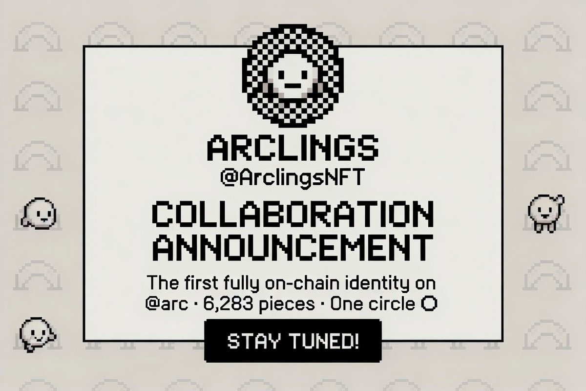 jagoapajir's tweet photo. 👀 We are announce our collaboration with @ArclingsNFT Giveaway 10 GTD Spots. 

identity collection on Arc (Circle's L1). 6,283 little 1-bit arcs that came to life. Art generated from the token ID and stored entirely in the contract - no IPFS, no servers.

- Supply: 6,283
- Chain: Arc

Requirements:
- Follow: @ArclingsNFT and @jagoapajir
- Like + RT this post: https://t.co/ms31wdnzlc 
- DROP YOUR EVM ADDRESS 👇 

Huge thanks for the allocation and support. We truly appreciate it!