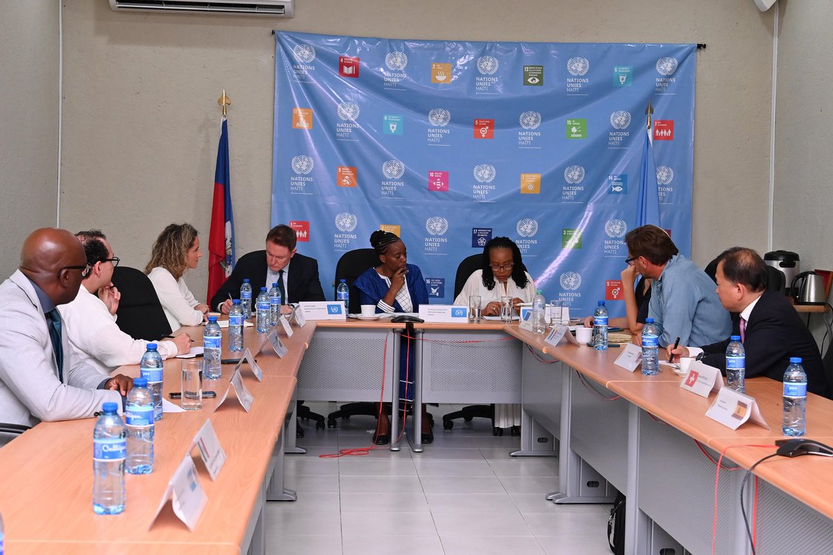 Monica_Juma_'s tweet photo. I further thank @KouassiNicole most sincerely for convening the Haiti group of Ambassadors and international partners in a meeting with the @UNODC delegation. 

The diplomatic briefing discussed the interconnected challenges of transnational organized crime, insecurity and justice in Haiti, emphasizing immediate security interventions that must be paired with long-term investments in justice, anti-corruption, and border management to secure sustainable peace. 

Partners highlighted value of the Gang Suppression Force as well as the imperative to strengthen national institutions in order to guarantee sustainability. Further, they underscored the need for coordinated regional action and sustained international support to disrupt illicit trafficking across the Caribbean. 

UNODC stands ready to continue to work with Haiti and international partners to address these challenges together. 

The opportunity to exchange views with key bilateral and multilateral stakeholders was invaluable in forging a common understanding of Haiti’s priorities and the support required to address the country’s interconnected security, governance and development challenges.

I commend the Ambassadors and representatives for their evident commitment to Haiti as well as their governments’ support to Haiti and the UN entities working on Haiti. UNODC will play its part within this cooperative framework.