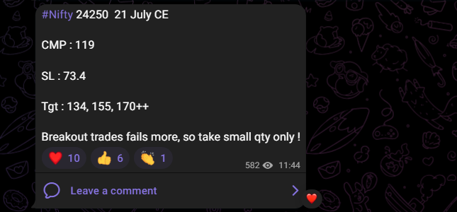IARAFURLAN's tweet photo. ⚡ ₹4,500 PER LOT. ONE CLEAN NIFTY TRADE.

#Nifty 24250 CE was shared at ₹119 and hit ₹195. 🚀

That’s a ₹4,500 profit per lot with clear entry, clear SL, clear targets

 and risk-first execution.

This is what structured trading looks like.

Want such live setups? https://t.co/gMkU3t5HhN