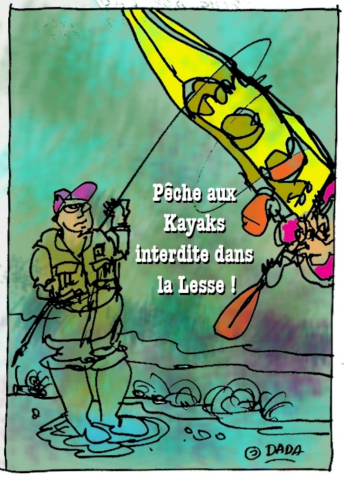 DAquarelles's tweet photo. La pêche aux kayaks est une expression un peu ambigue. Dans tous les cas les kayakistes sont relachés, promis ... https://t.co/s5utDArRvZ
