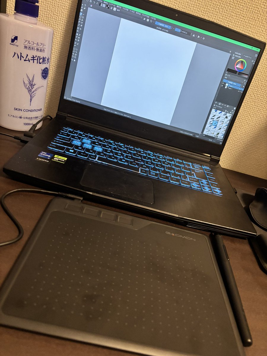 21_Ls_'s tweet photo. 漢字でgogo用にペンタブを購入した為、イラストソフトもいれた https://t.co/l16w99vwtX