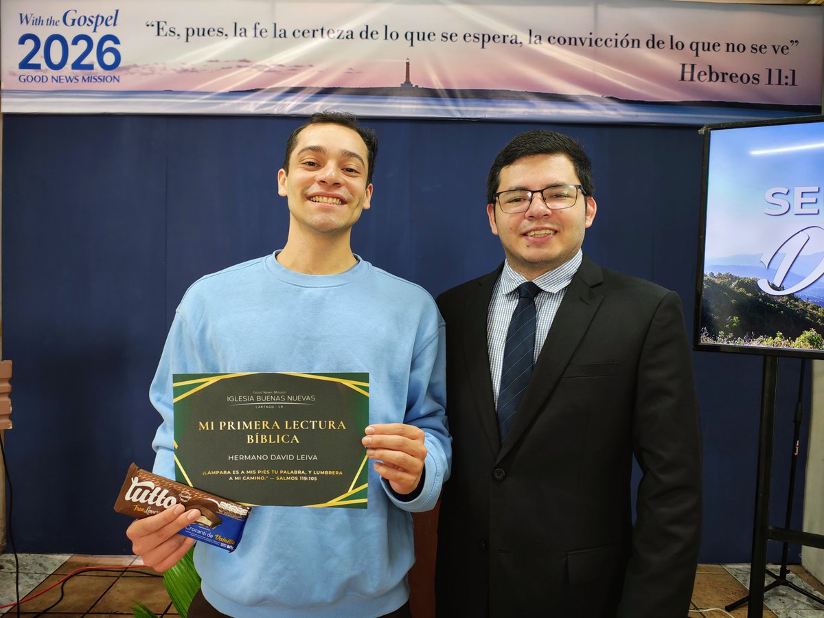 ibncartago's tweet photo. ¡Felicitamos con mucha alegría a nuestro hermano David Leiva por haber realizado su primera lectura bíblica! 📖✨

Que este sea el inicio de un hermoso camino de amor y crecimiento en la Palabra de Dios. Deseamos que cada lectura siga fortaleciendo su corazón y su fe. https://t.co/nzmO6ZMIGY