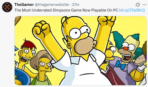 SYACVG's tweet photo. YesterMester is bringing the Xbox 360 build of The Simpsons game to PC through a recomp. It's playable, but there's still a lot of work to do. https://t.co/xmIzWW5hV7