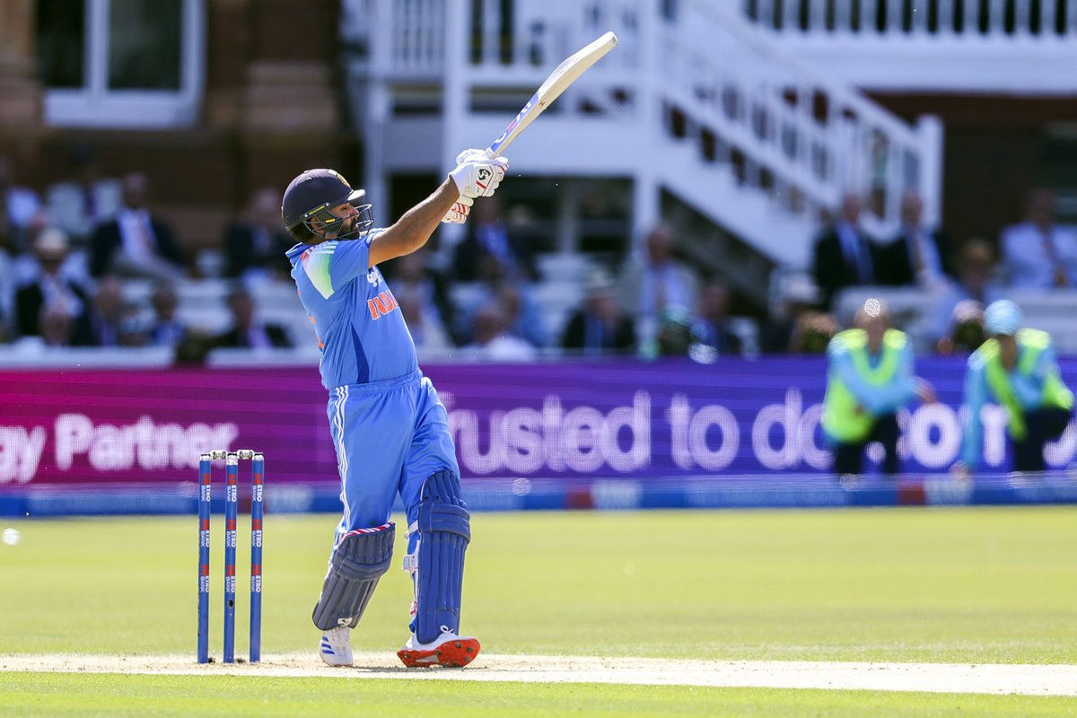 ANI's tweet photo. India tour of England, 2026, 3rd ODI | Star Indian Cricketer Rohit Sharma hits century at the Lord's, London, against England (387-3)

(Pics Source: ANI Picture Service) https://t.co/Ptm9bdLFiI